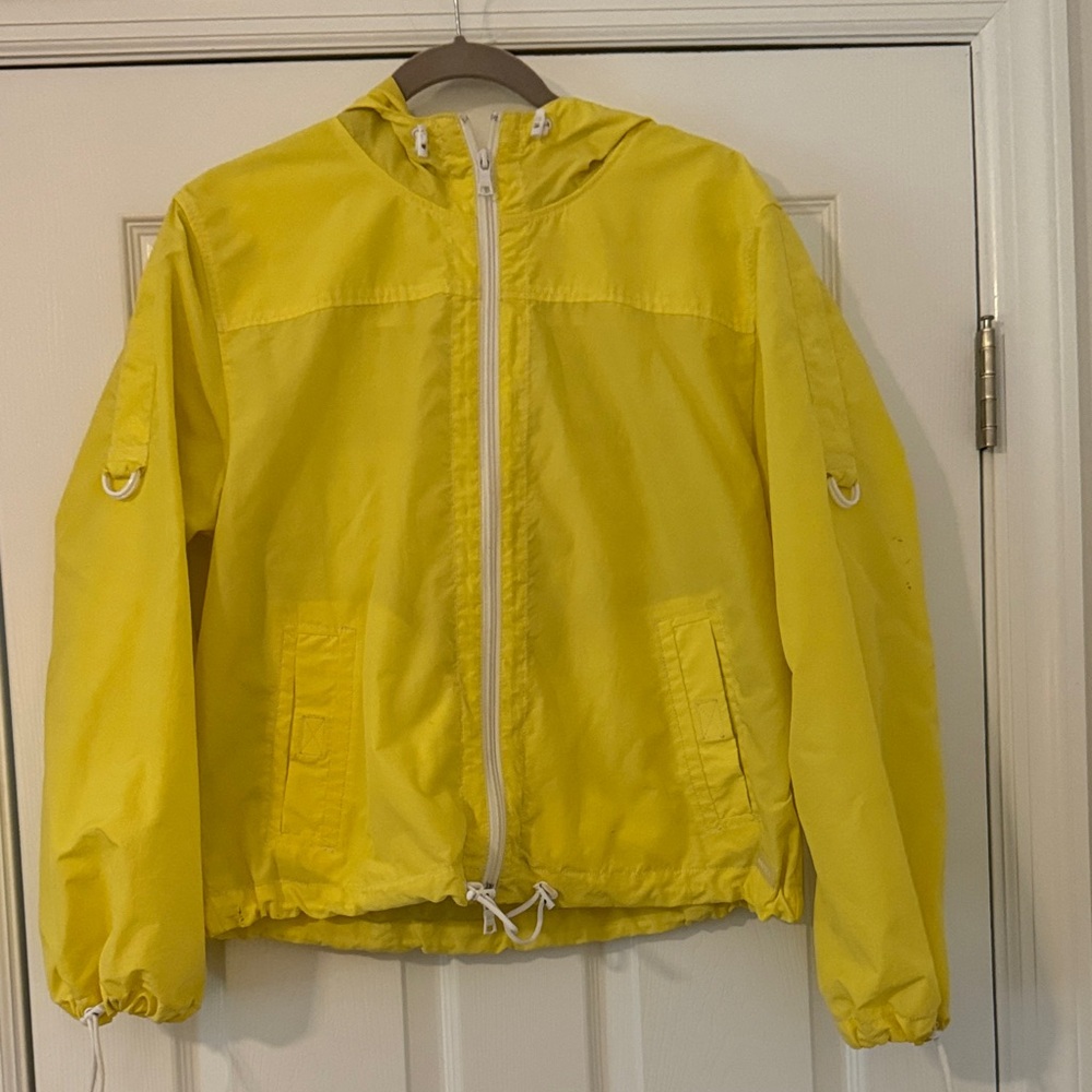 Women’s Yellow Hooded Windbreaker Jacket